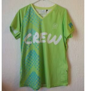 Scimitars V-Neck Jersey CREW "Ride Don't Hide" Green White Blue Tee Women 2XL